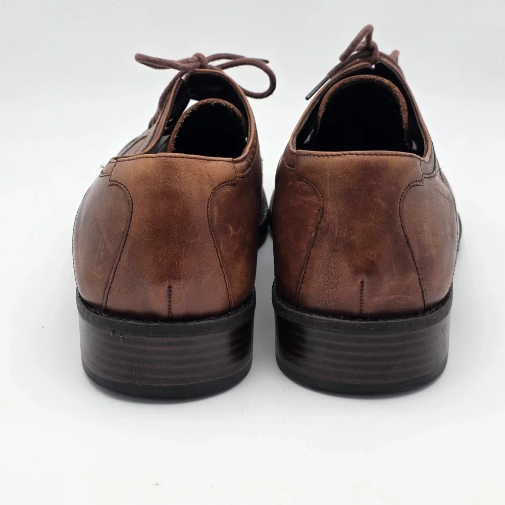 Johnston‎ & Murphy Derby Shoes Mens 8.5 Brown Leather Cap Toe Oxford Timeless